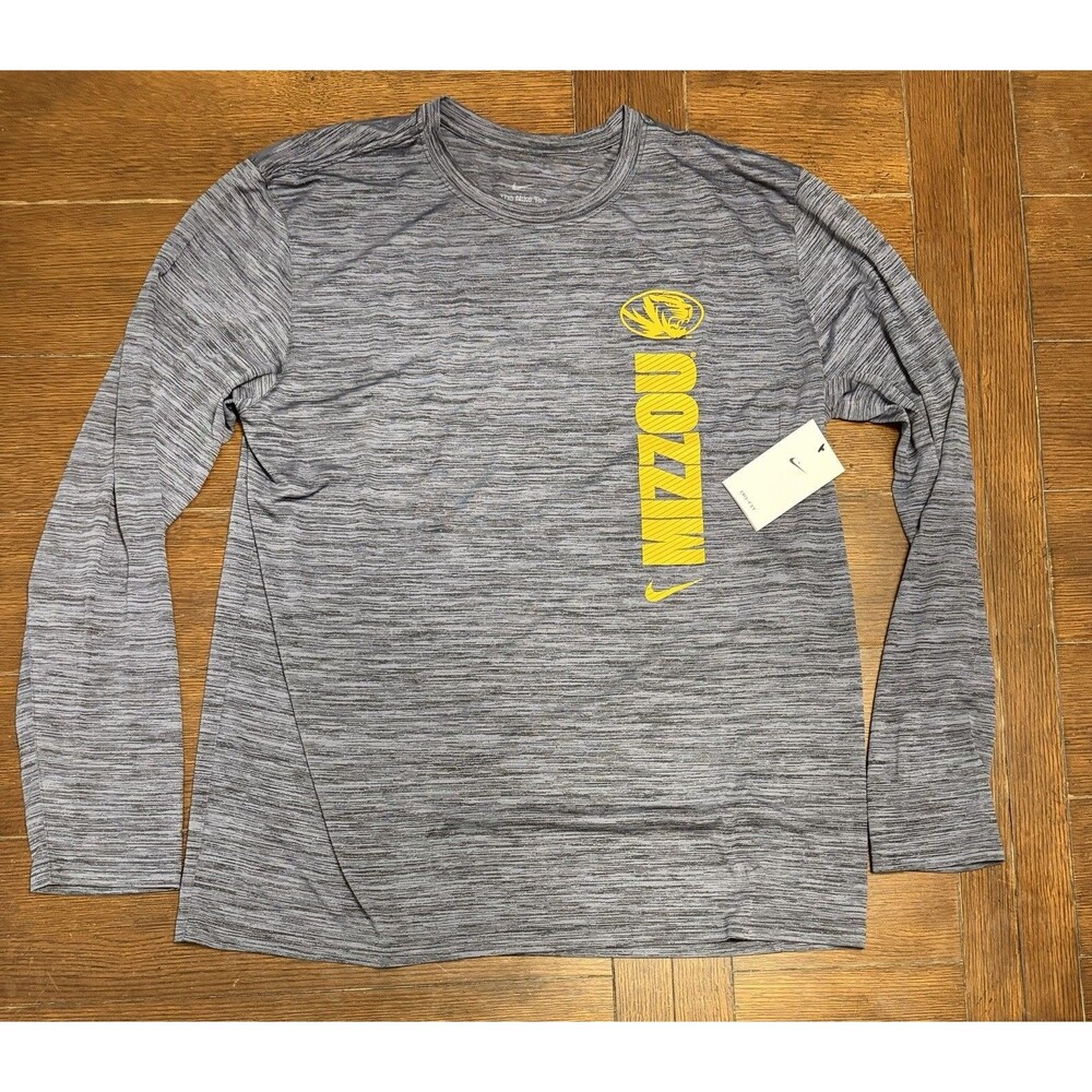 Men’s Nike Size XL Missouri Tigers Grey Heather Football Long Sleeve Shirt NWT